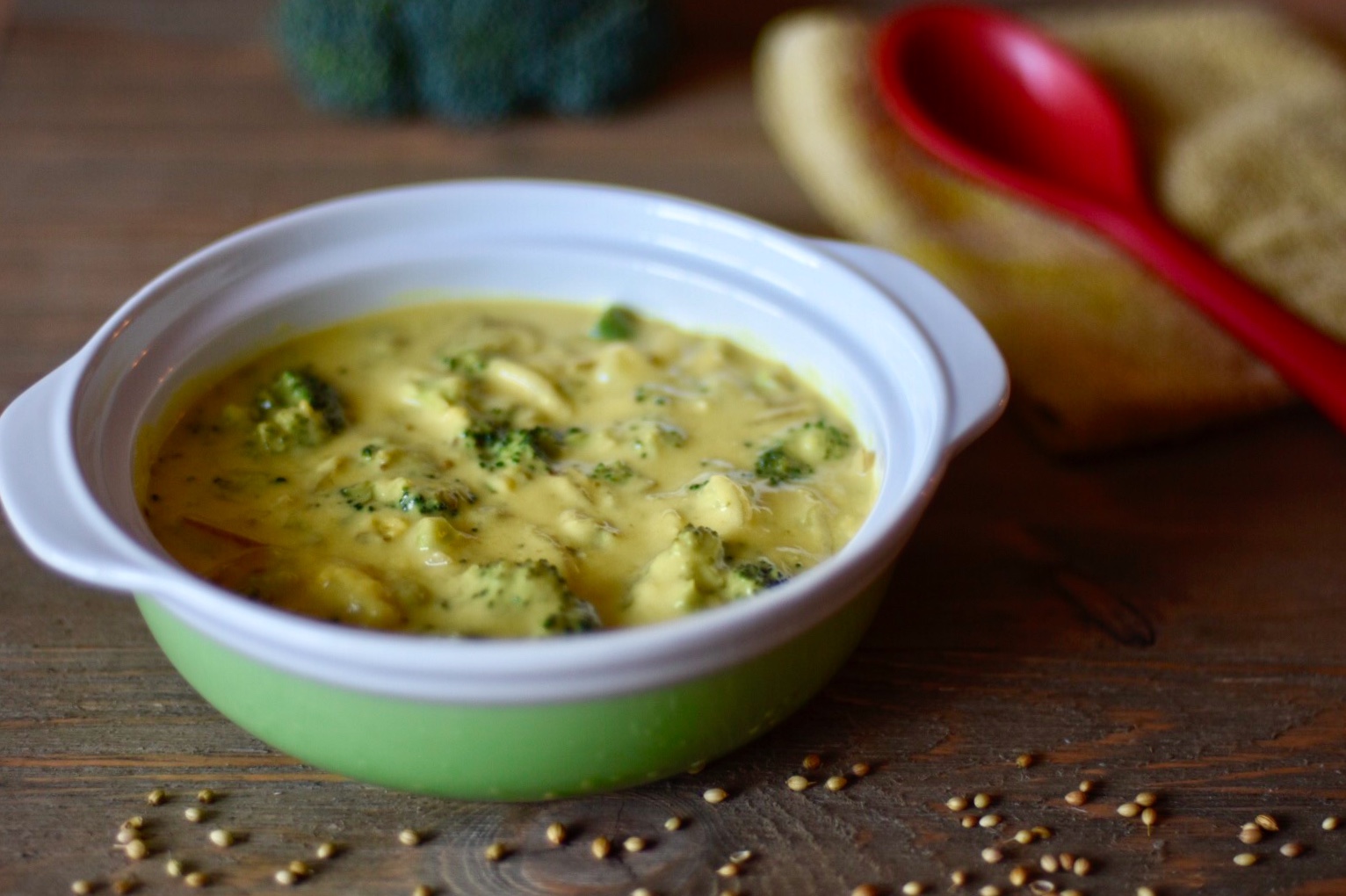 Broccoli kadhi / Broccoli in yogurt sauce / Indian style Broccoli curry