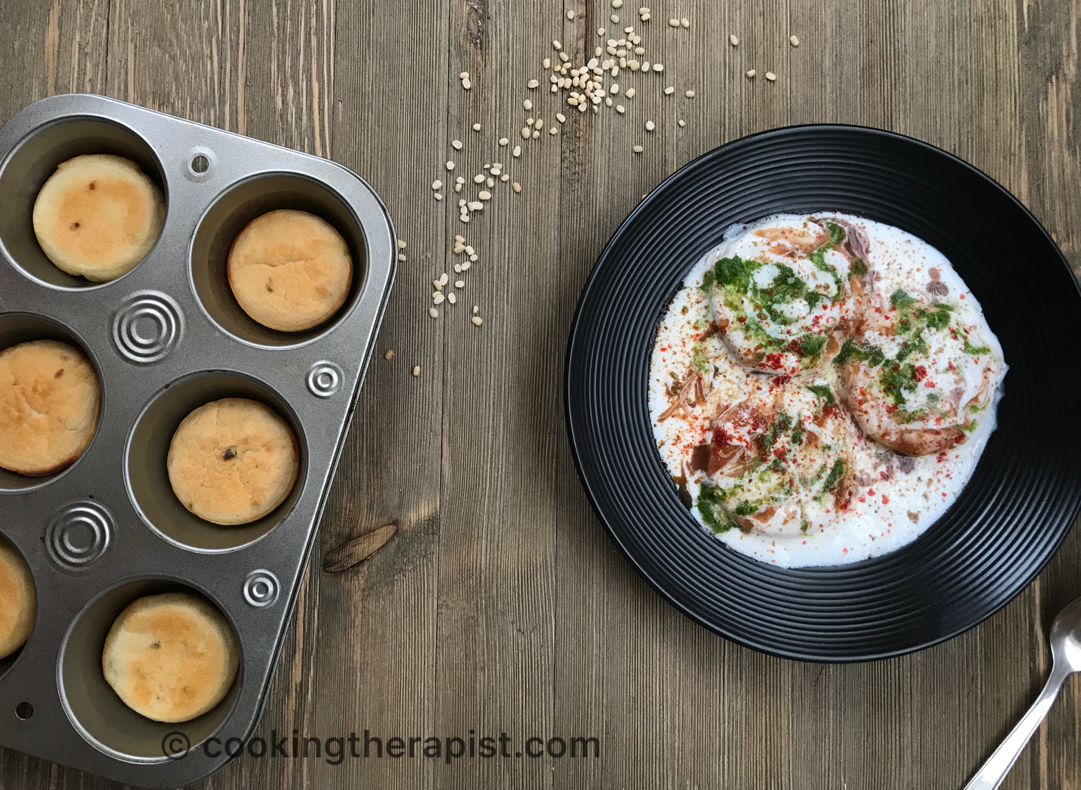 Baked Dahi Vada / Baked Dahi bhalla