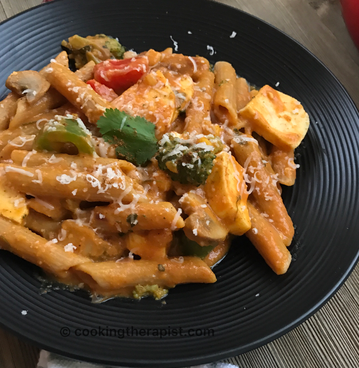 Paneer tikka masala pasta - Cooking Therapist