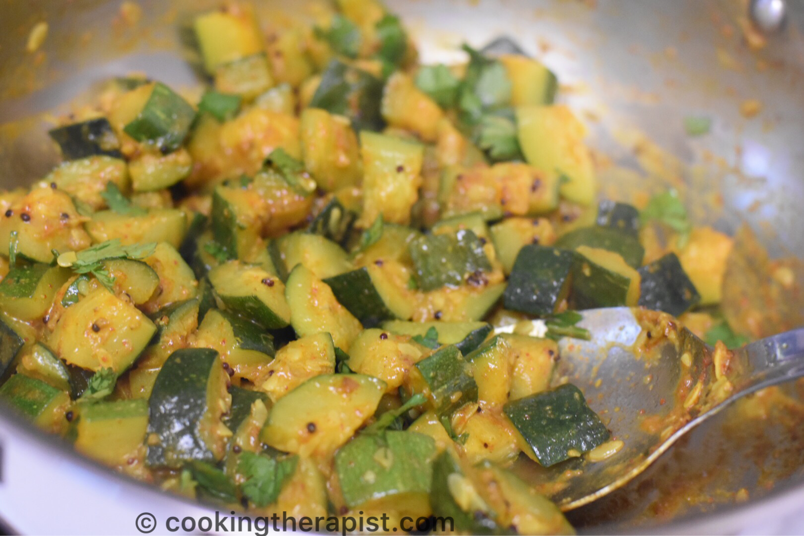 Indian style stirfried zucchini / Zucchini sabji / Zucchini curry