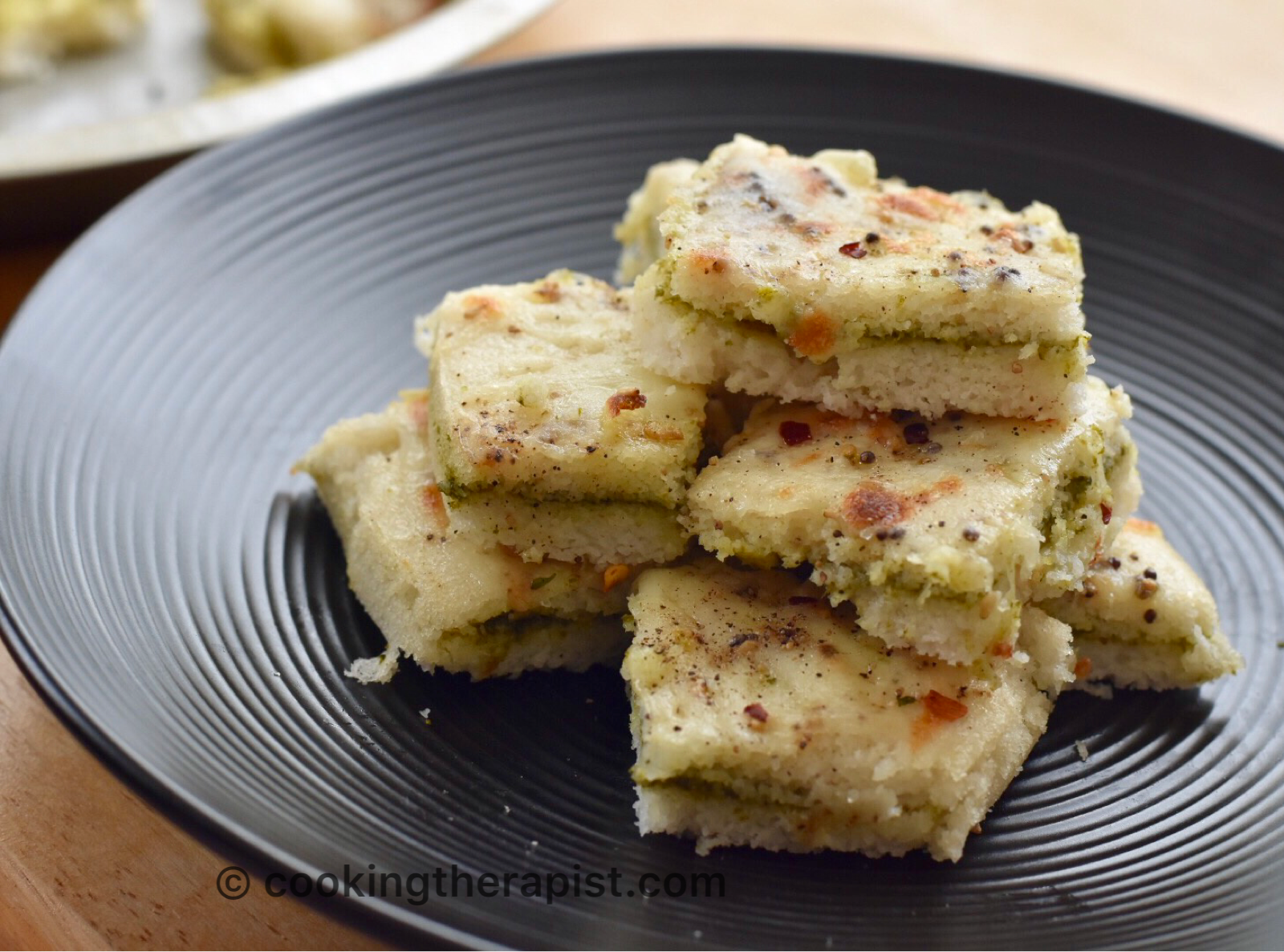 Basil pesto sandwich dhokla