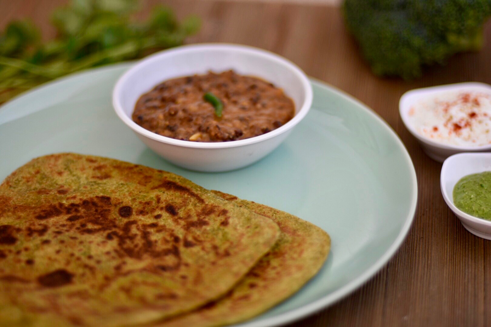 Broccoli Paratha / Indian style broccoli tortilla